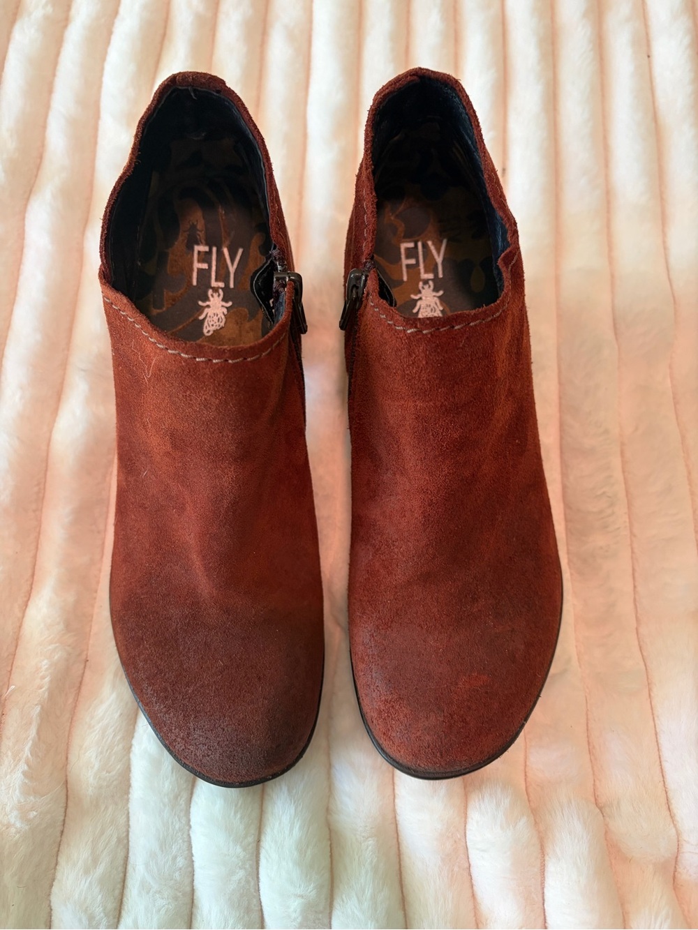 FLY London Women’s Rust Suede Ankle Booties - Picture 1 of 6